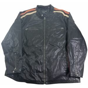 Vintage 90s Wilsons Leather Jacket Harley Davidson Style Motorcycle Men's 3XLT